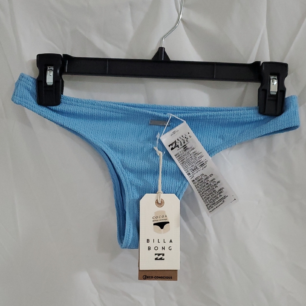 Billabong blue sunrays‎ cocoa skimpy coverage bikini bottom panties size S/8 new